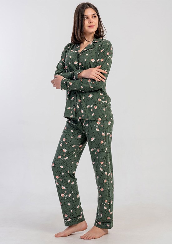 VİENETTA - 1617938947 Kadın Füme Pijama Takımı