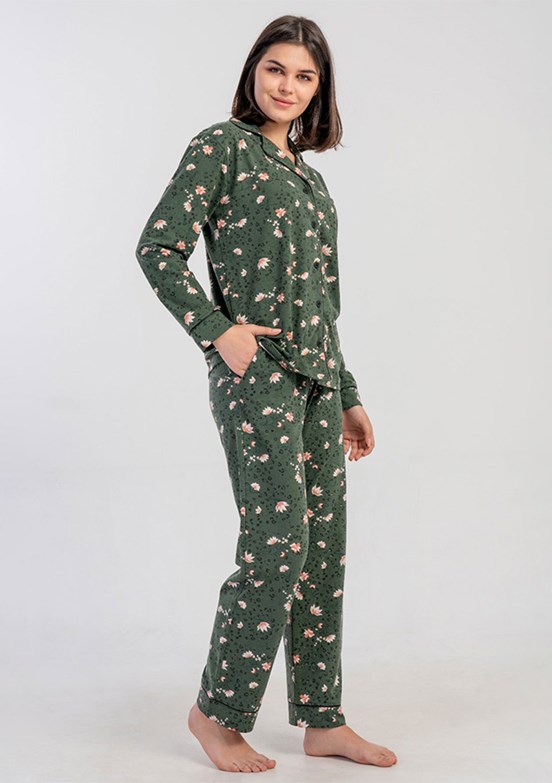 VİENETTA - 1617938947 Kadın Füme Pijama Takımı