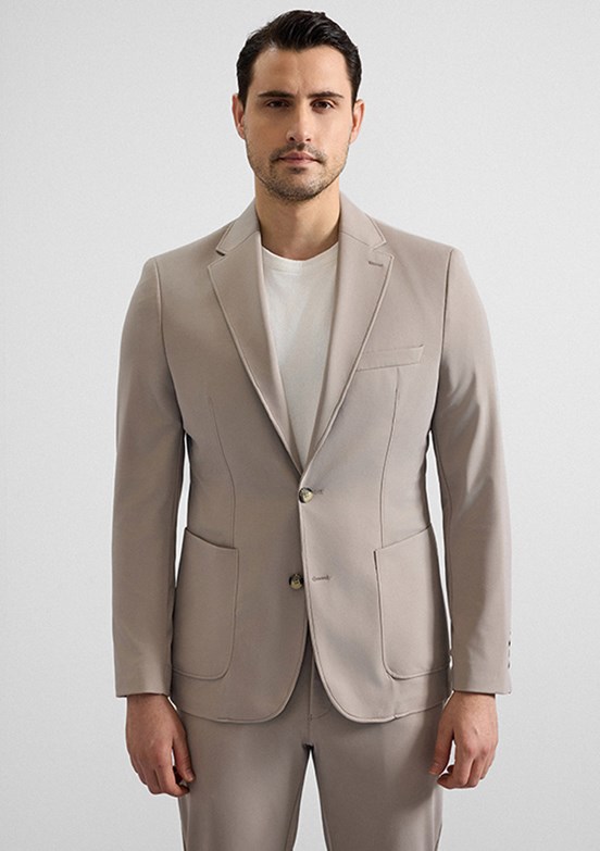 SÜVARİ - TK1006900381 Erkek Kahverengi Slim Takım Elbise