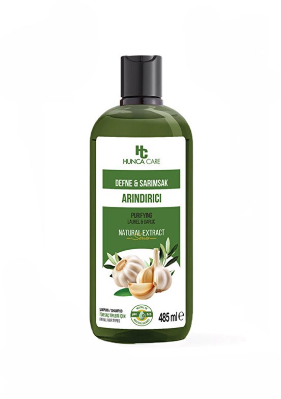 HUNCA CARE Defne Ve Sarımsaklı Şampuan Saç Dökülmesine Karşı Yardımcı 485 ML