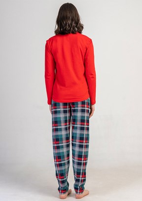 VİENETTA - 5032290424 Kadın Kırmızı Pijama Takımı