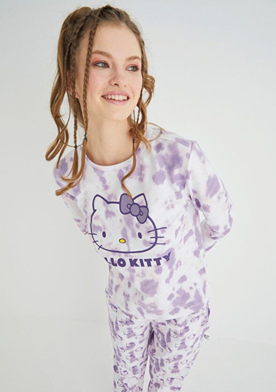 HELLO KİTTY Mor Kız Çocuk Pijama Takımı