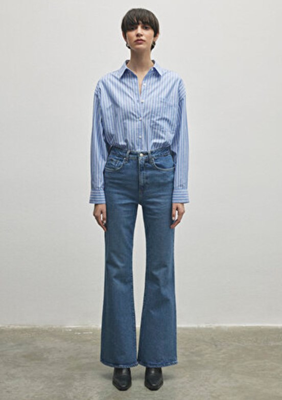 MAVİ LOS ANGELES - M1010349-86463 Kadın Çok Renkli Yüksek Bel Jean Pantolon