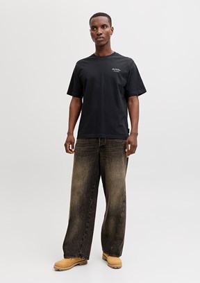 JACK&JONES JJEARCHIVE GRAPHIC TEE - 12287990 Erkek Siyah Baskılı T-Shirt