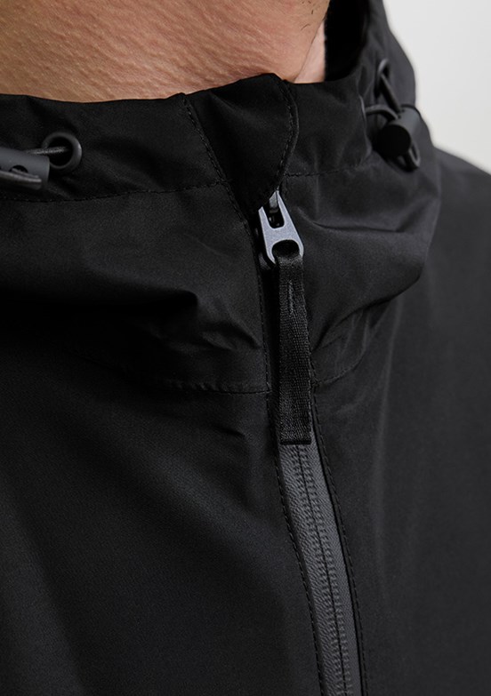 JACK&JONES JJEFLYNN FUNCTIONA - 12278842 Erkek Siyah Fermuarlı Kapşonlu Mont