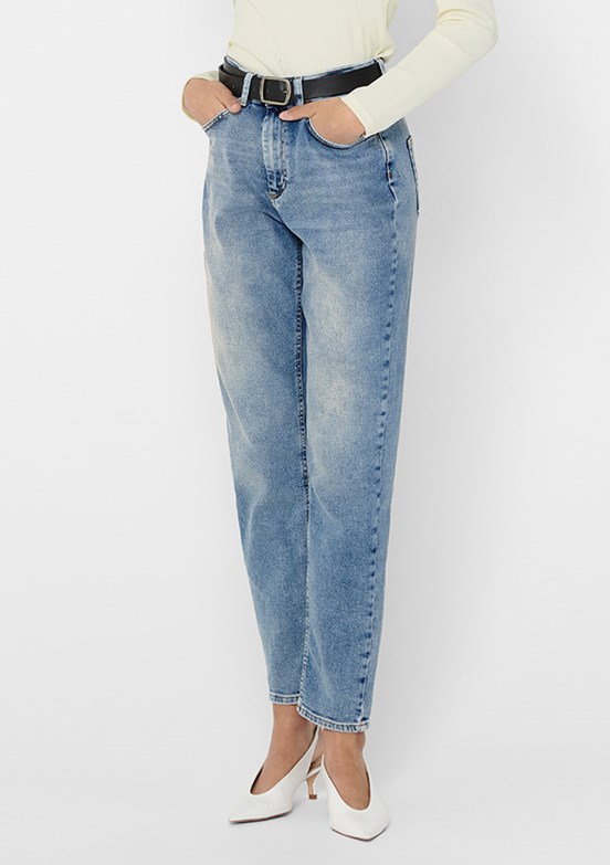 ONLY - 15193864 Kadın Mavi Mom Jean Pantolon