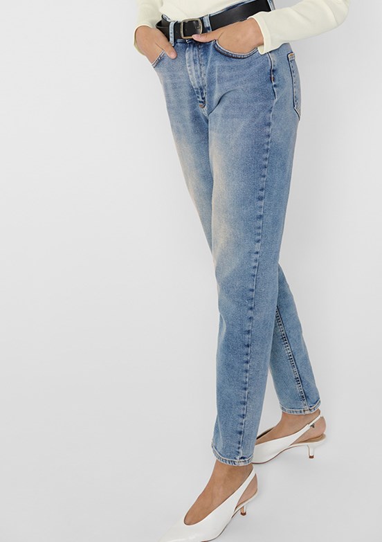 ONLY - 15193864 Kadın Mavi Mom Jean Pantolon