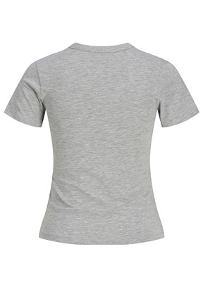 JJXX - 12290744 Kadın Gri Bisiklet Yaka T-Shirt