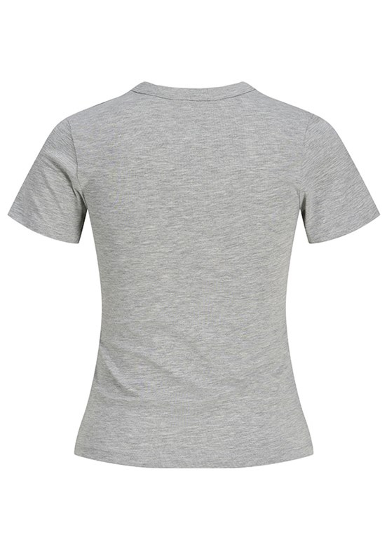 JJXX - 12290744 Kadın Gri Bisiklet Yaka T-Shirt