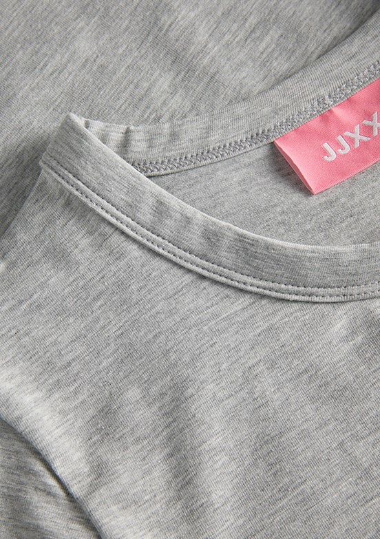 JJXX - 12290744 Kadın Gri Bisiklet Yaka T-Shirt