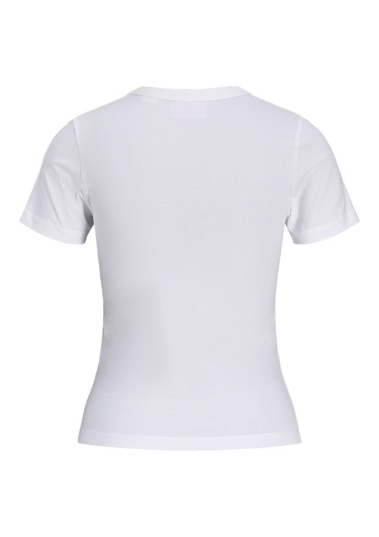 JJXX - 12290744 Kadın Beyaz Bisiklet Yaka T-Shirt
