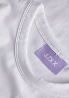 JJXX - 12290744 Kadın Beyaz Bisiklet Yaka T-Shirt