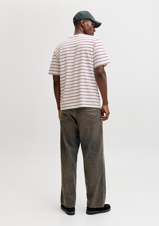 JACK&JONES JORNORREBRO STRIPE TEE SS - 12291021 Erkek Çok Renkli Bisiklet Yaka T-Shirt