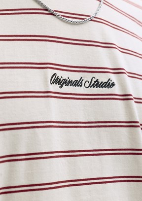 JACK&JONES JORNORREBRO STRIPE TEE SS - 12291021 Erkek Çok Renkli Bisiklet Yaka T-Shirt