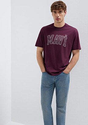 MAVİ - M0611711-70434 Erkek Bordo Baskılı T-Shirt
