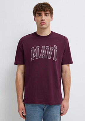 MAVİ - M0611711-70434 Erkek Bordo Baskılı T-Shirt
