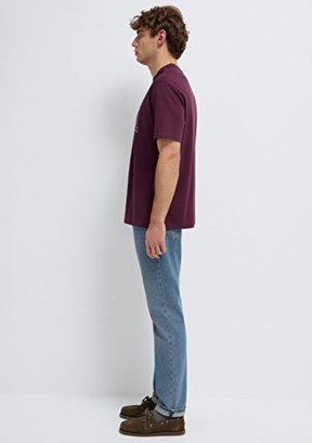 MAVİ - M0611711-70434 Erkek Bordo Baskılı T-Shirt