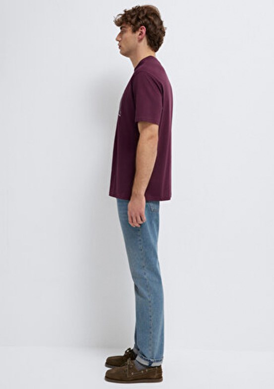MAVİ - M0611711-70434 Erkek Bordo Baskılı T-Shirt