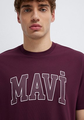 MAVİ - M0611711-70434 Erkek Bordo Baskılı T-Shirt