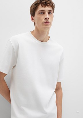 MAVİ - M0613102-80194 Erkek Beyaz Baskılı T-Shirt