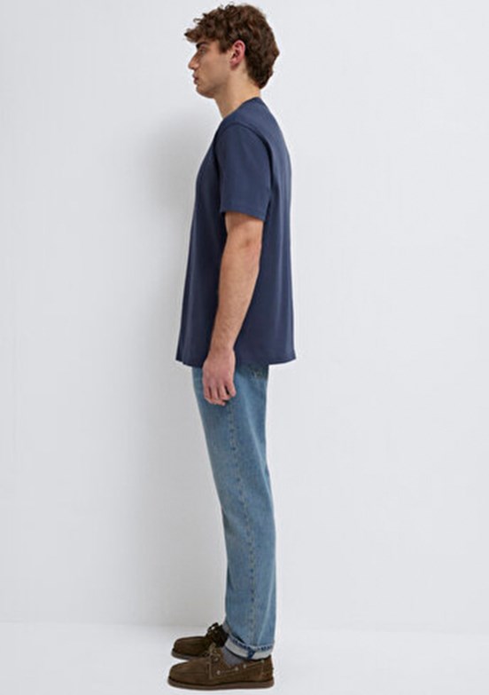 MAVİ - M0613102-85315 Erkek Mavi Baskılı T-Shirt