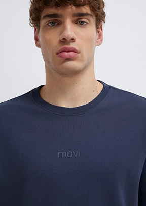 MAVİ - M0613102-85315 Erkek Mavi Baskılı T-Shirt