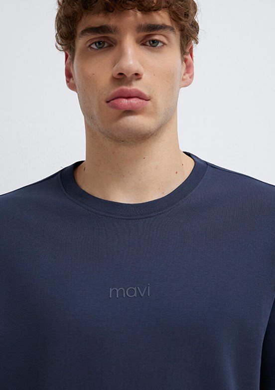 MAVİ - M0613102-85315 Erkek Mavi Baskılı T-Shirt