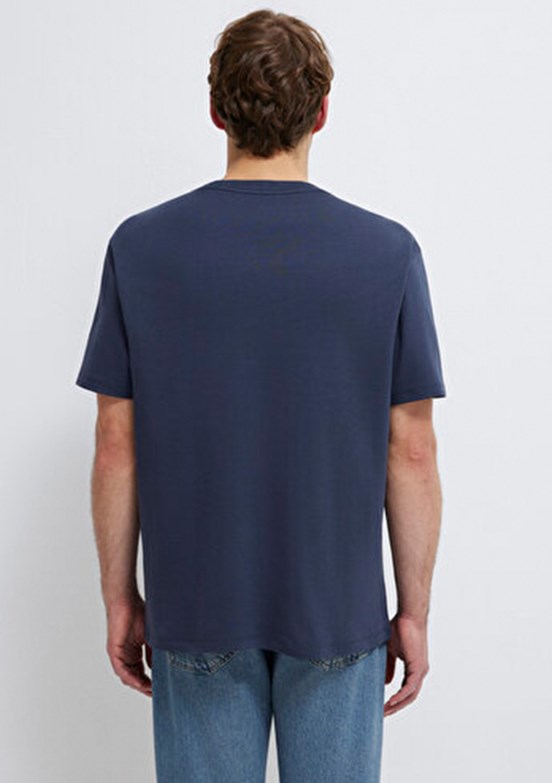 MAVİ - M0613102-85315 Erkek Mavi Baskılı T-Shirt