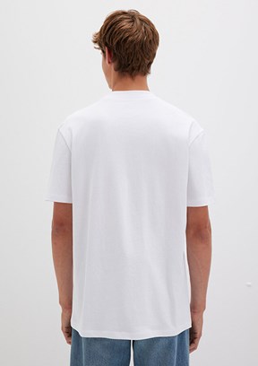 MAVİ - M0612216-620 Erkek Beyaz Baskılı T-Shirt