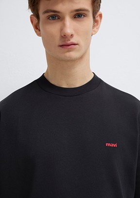 MAVİ - M0612216-900 Erkek Siyah Baskılı T-Shirt