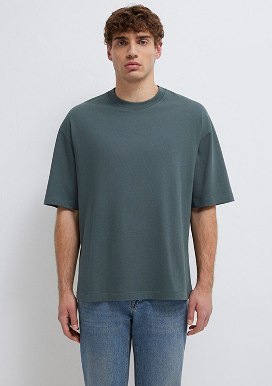 MAVİ - M0613113-71598 Erkek Yeşil Kısa Kol T-Shirt