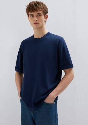 MAVİ - M0613113-82318 Erkek Lacivert Kısa Kol T-Shirt