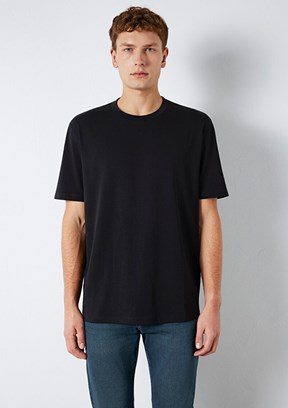 MAVİ - M0613199-900 Erkek Siyah Kısa Kol T-Shirt