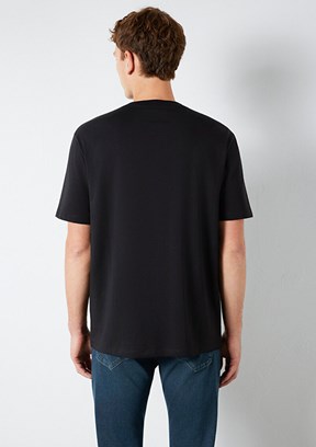 MAVİ - M0613199-900 Erkek Siyah Kısa Kol T-Shirt