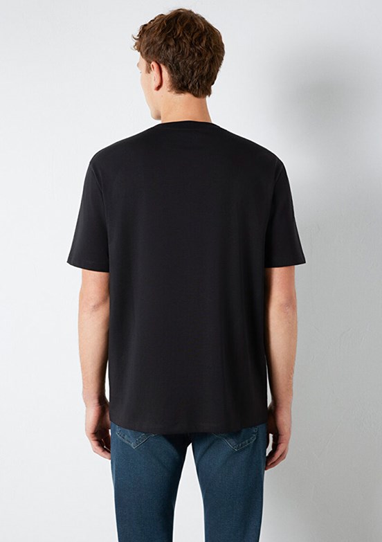 MAVİ - M0613199-900 Erkek Siyah Kısa Kol T-Shirt
