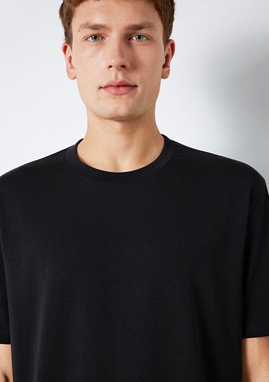 MAVİ - M0613199-900 Erkek Siyah Kısa Kol T-Shirt