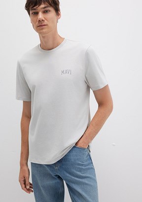 MAVİ - M0611714-70074 Erkek Gri Baskılı T-Shirt