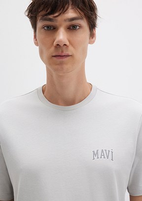 MAVİ - M0611714-70074 Erkek Gri Baskılı T-Shirt