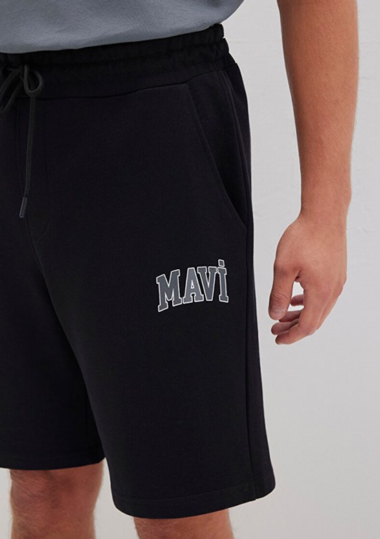 MAVİ Siyah Erkek Baskılı Şort