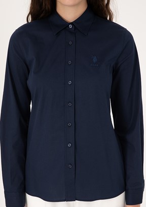 US POLO ASSN Kadın Lacivert Uzun Kol Gömlek