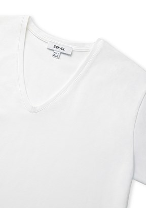 İPEKYOL - IS1260070102 Kadın Beyaz V Yaka T-Shirt