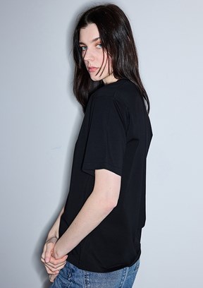İPEKYOL - IS1260070102 Kadın Siyah V Yaka T-Shirt