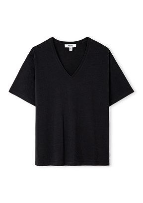 İPEKYOL - IS1260070102 Kadın Siyah V Yaka T-Shirt