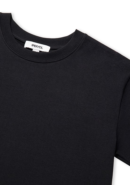 İPEKYOL - IS1260070112 Kadın Siyah Bisiklet Yaka T-Shirt