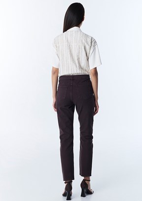 TWİST - TS1260018027 Kadın Kahverengi Normal Bel Jean Pantolon