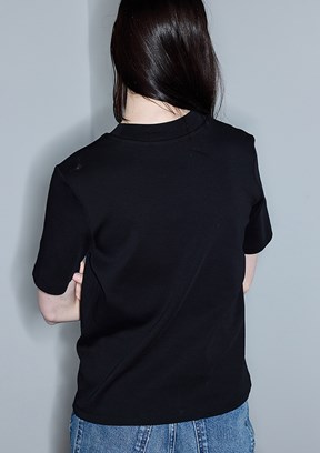İPEKYOL - IS1260070101 Kadın Siyah Bisiklet Yaka T-Shirt