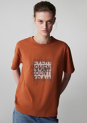 İPEKYOL - IS1260070050 Kadın Turuncu Basic T-Shirt