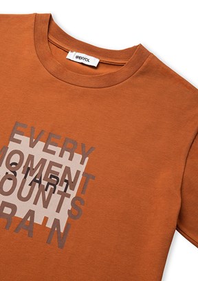İPEKYOL - IS1260070050 Kadın Turuncu Basic T-Shirt