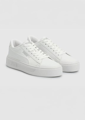 PUMA Smash Platform V3 Tdp - 40617501 Kadın Beyaz Sneaker Ayakkabı