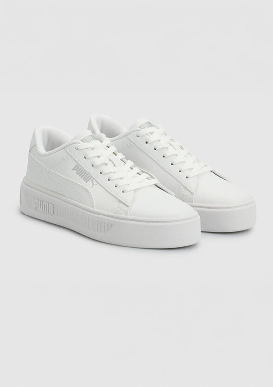 PUMA Smash Platform V3 Tdp - 40617501 Kadın Beyaz Sneaker Ayakkabı